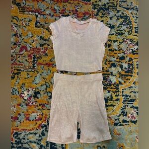 Pink Metallic Matching Short Set 🥳